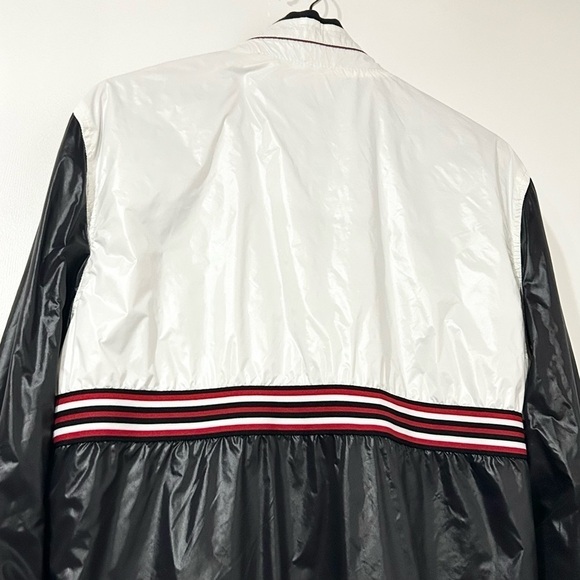 Dolce & Gabbana Track Light Nylon Bomber Jacket Racer Stripe Black White IT 54 - Picture 4 of 10